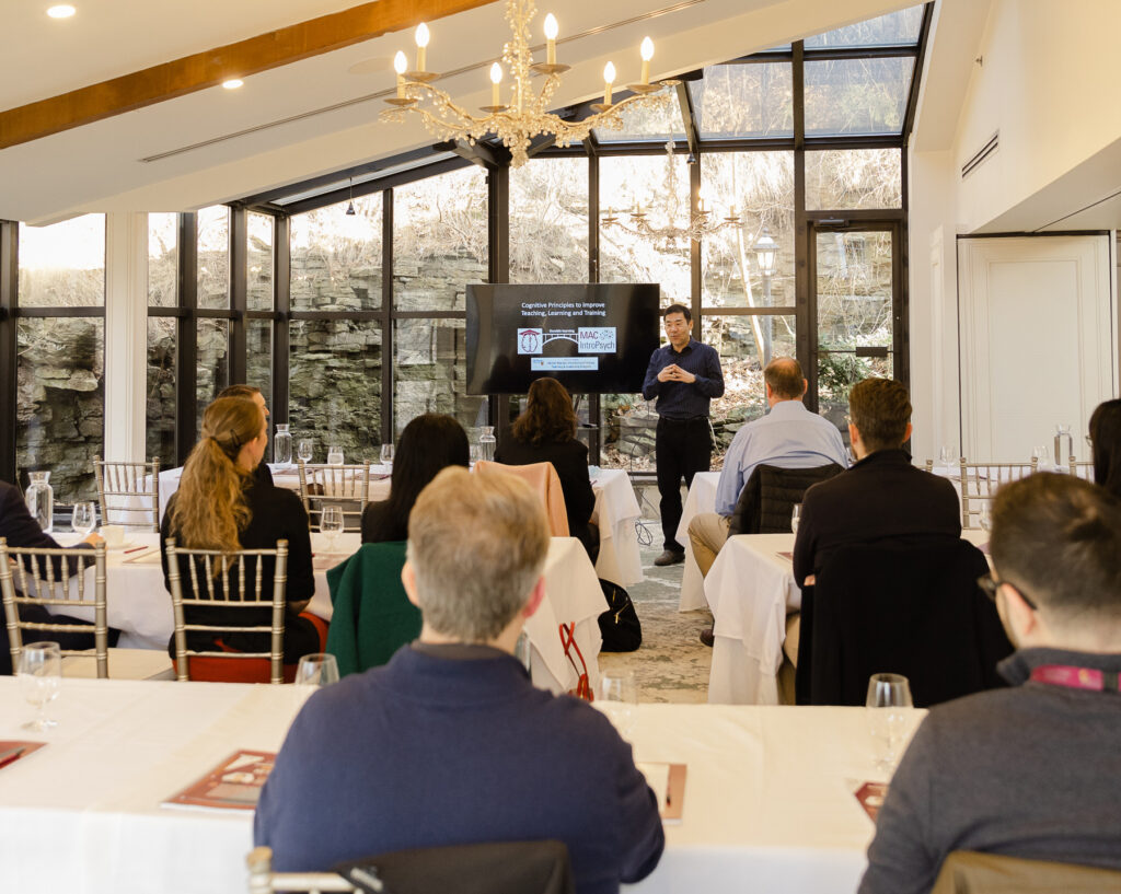 Joe Kim presenting at the Annual Department of Oncology Education Retreat at the Ancaster Mill.