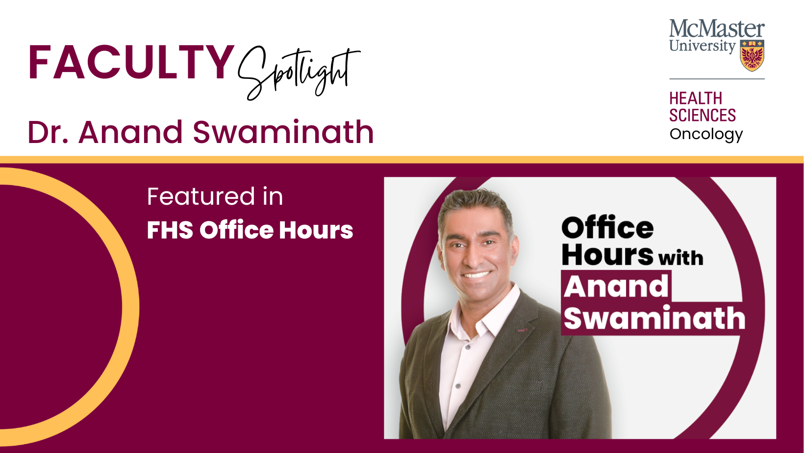 FHS Office Hours with Dr Anand Swaminath